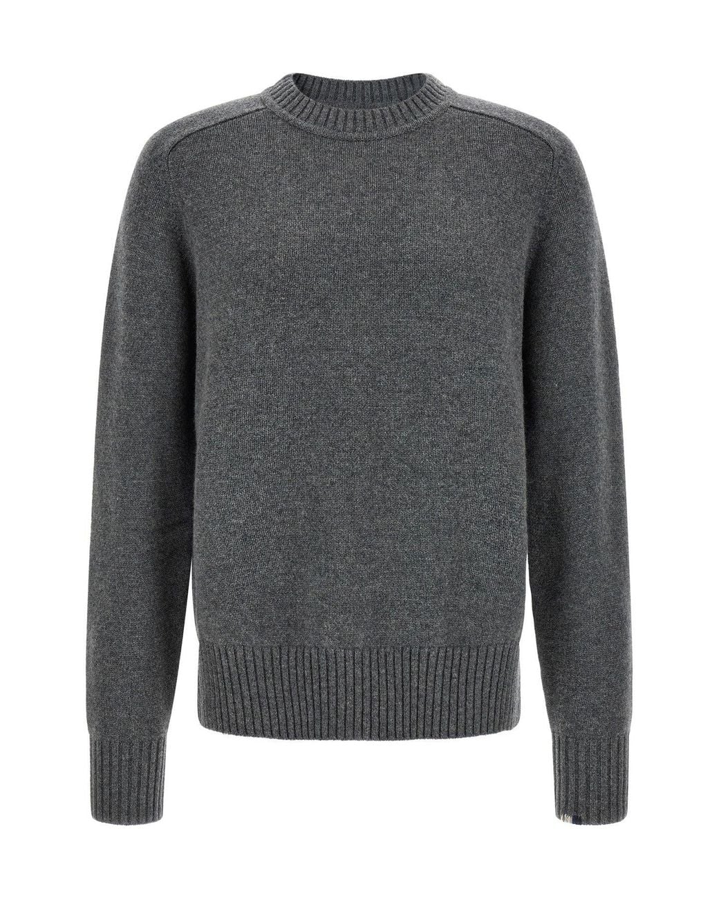 Extreme Cashmere Gray Crewneck Sweater With Signature Embroidery for men