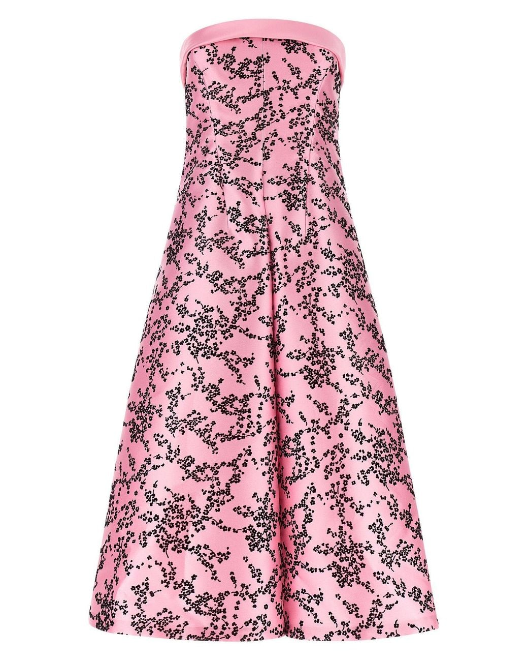 Alberta Ferretti Red 'Mikado Floreale' Dress