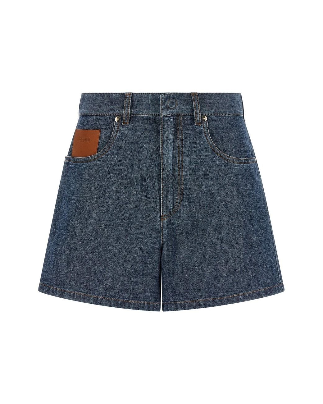 Fendi Blue Chambray Denim Shorts