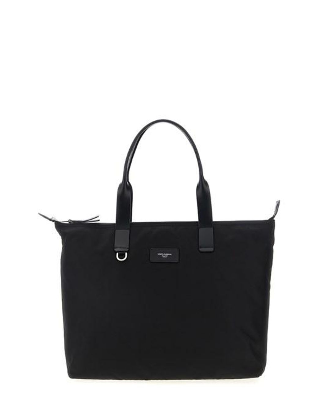 Media Logo Patch Shopping Bag Tote Nero-Uomo di Dolce & Gabbana in Black da Uomo