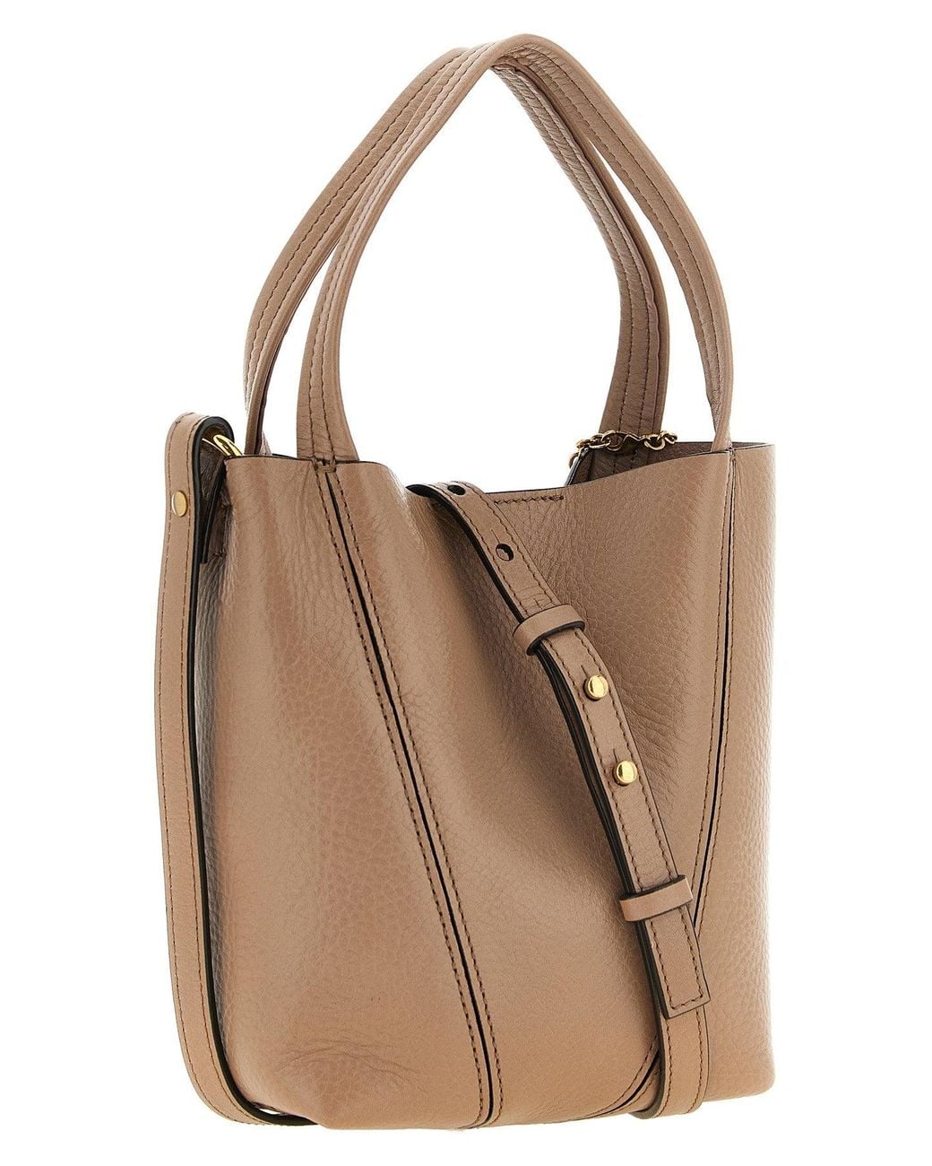 Chloé Brown Chloé Spin Small Tote Bag