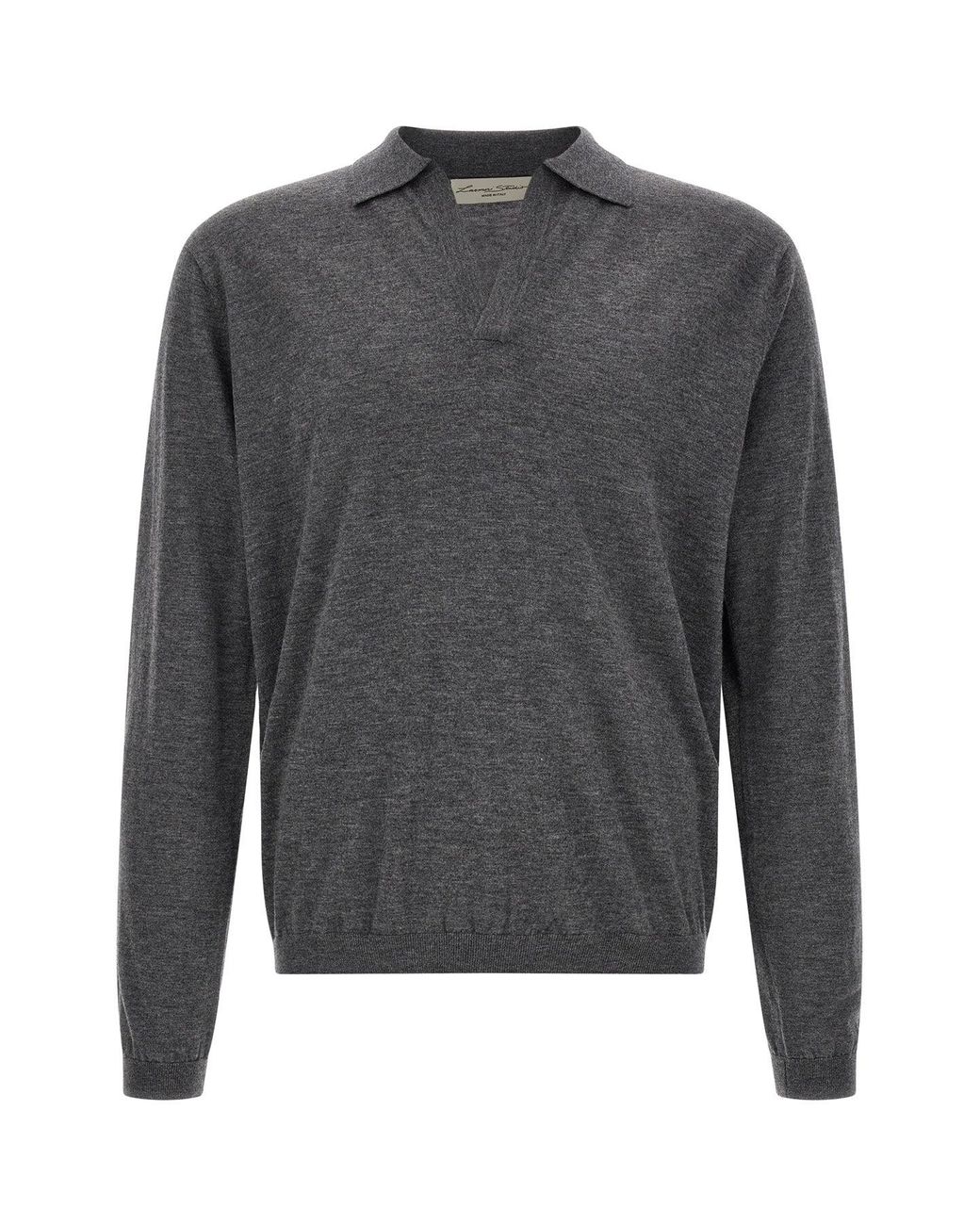 LARMERI STUDIO Gray The 'Touch' Polo Knit for men