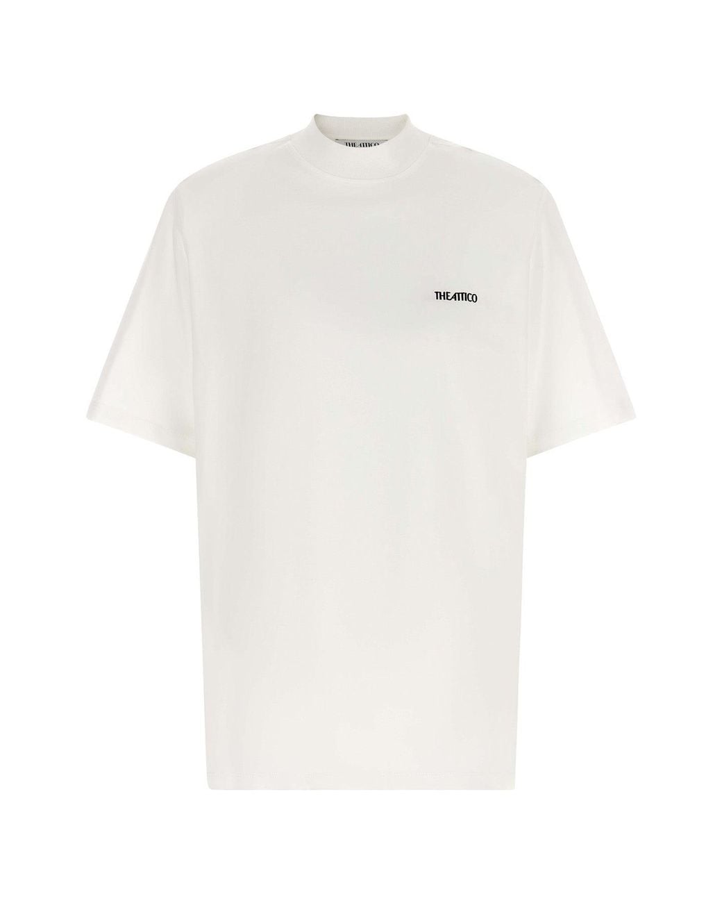 The Attico White Mock-Neck T-Shirt