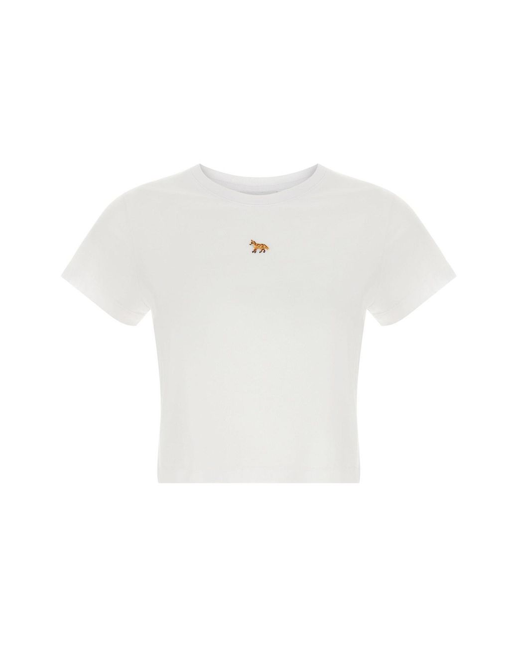 Maison Kitsuné White 'baby Fox' Cropped T-shirt