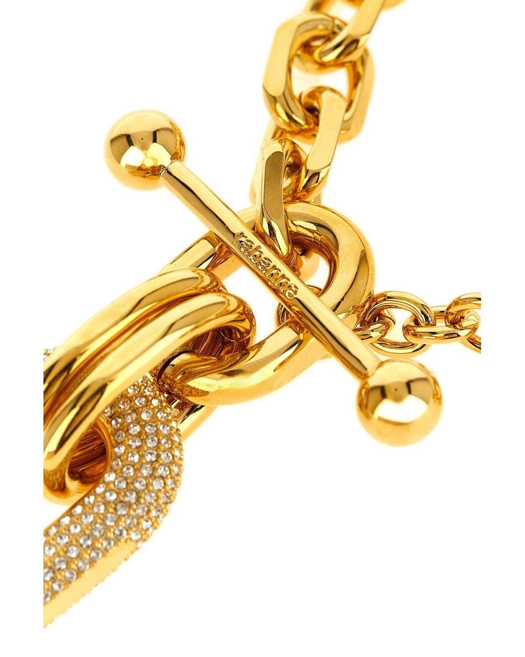 Rabanne Metallic Crystal Pendant Necklace