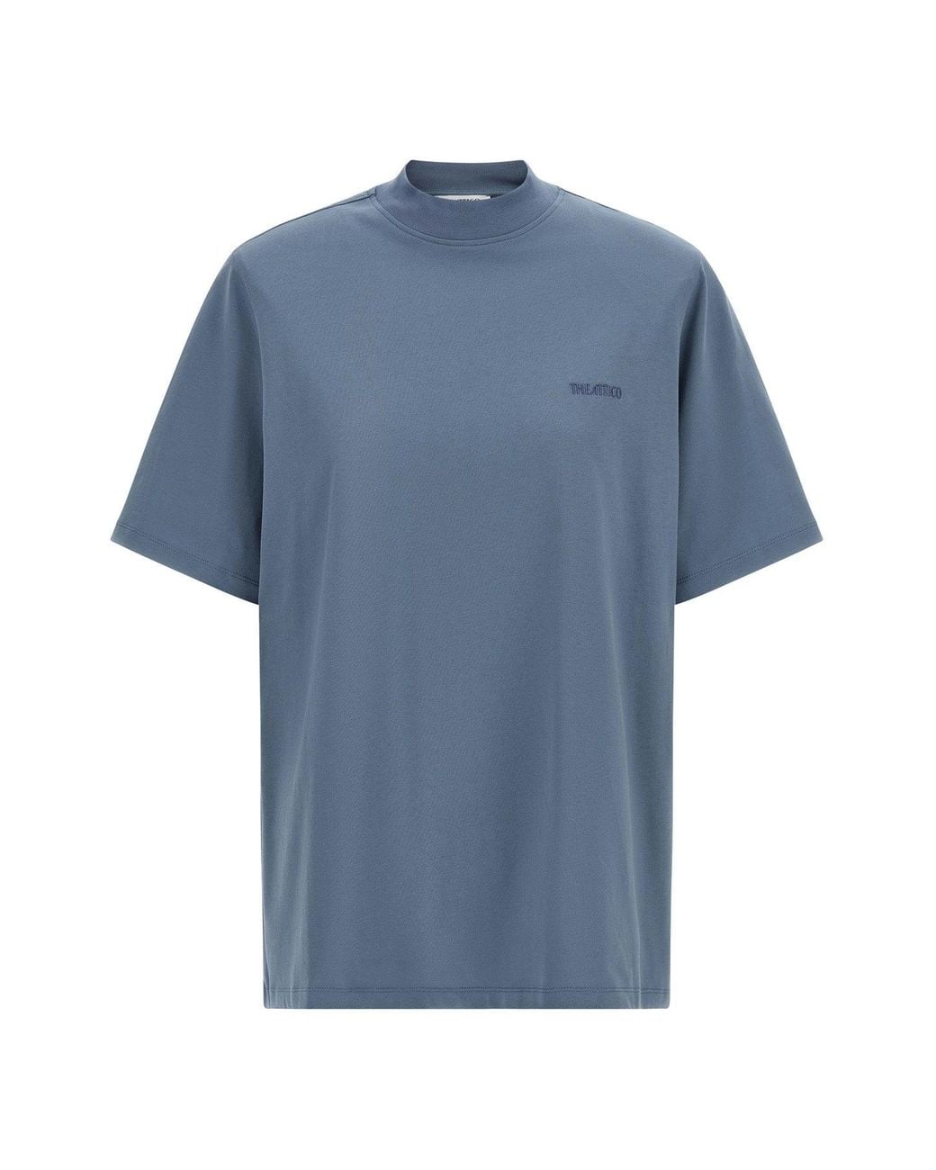 The Attico Blue Mock-Neck T-Shirt