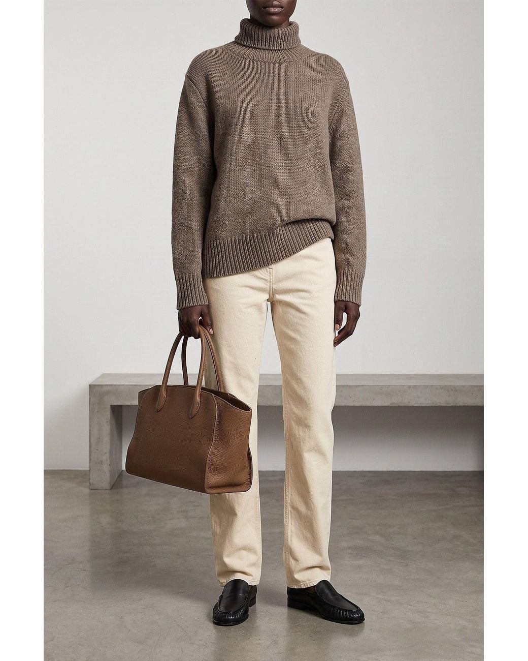 The Row Brown 'Plira' Knit Sweater