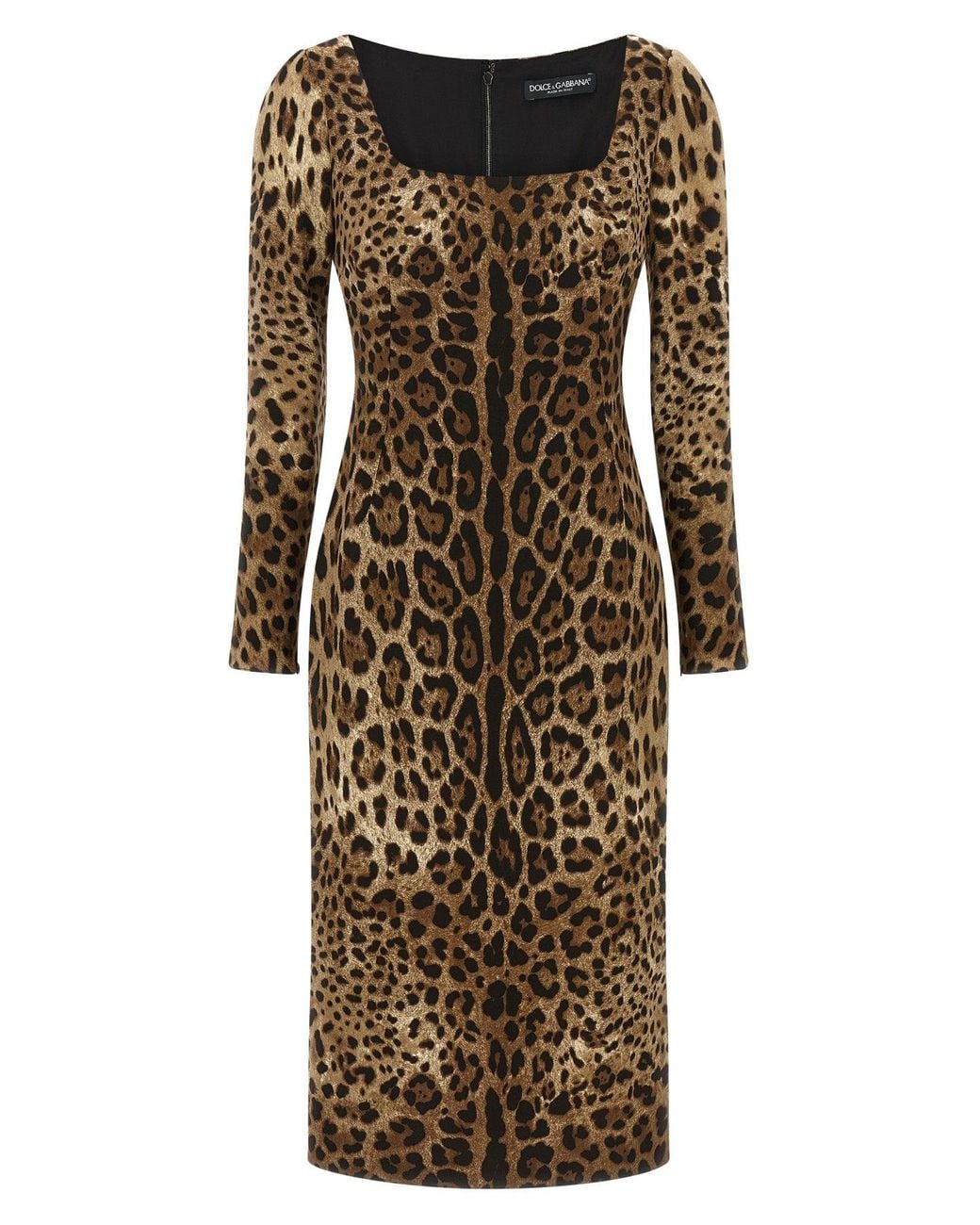 Dolce & Gabbana Natural Midi Dress With Square Neckline