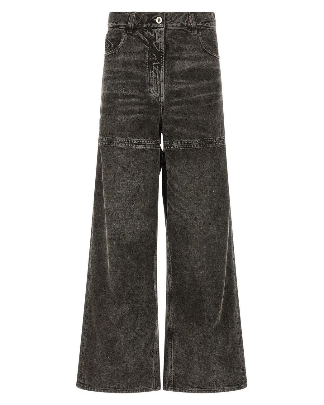 The Attico Gray Denim Jeans With Cut-Outs