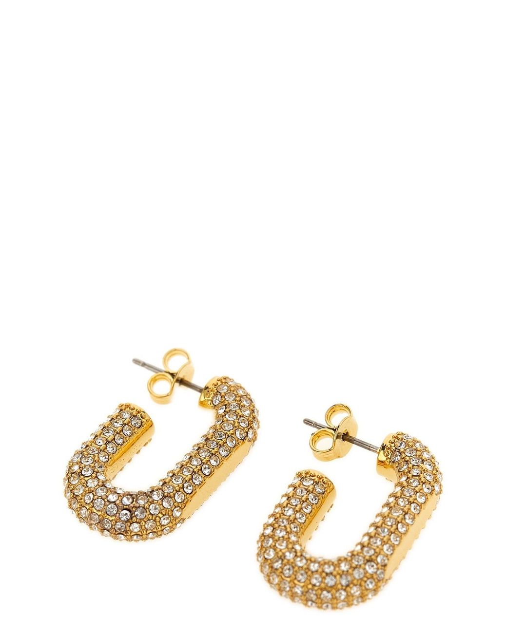 Rabanne Metallic Earrings With Crystals