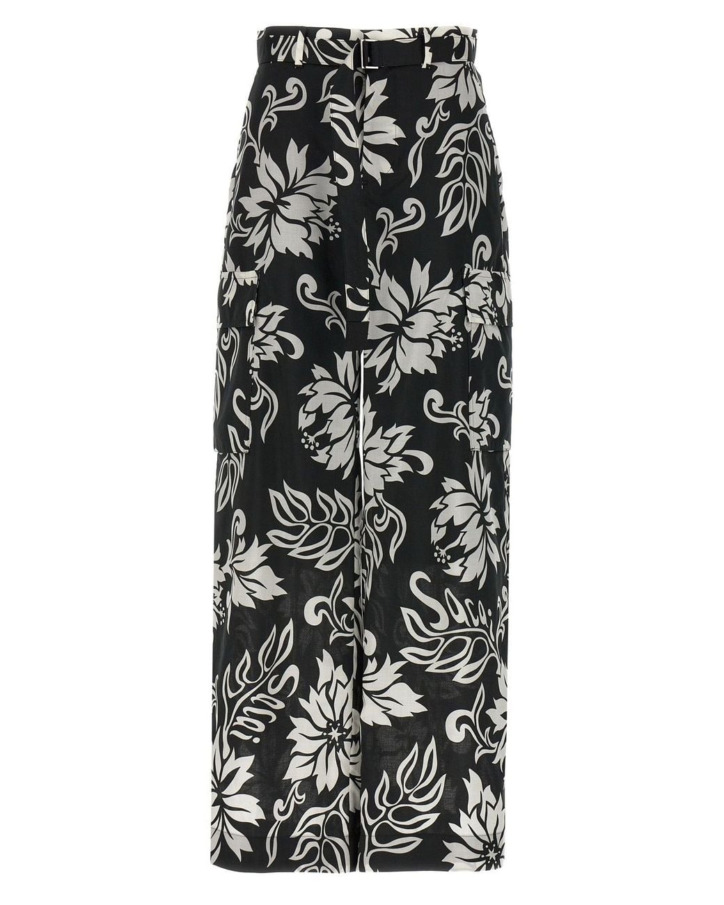 Sacai Black Pants 'Floral Print'