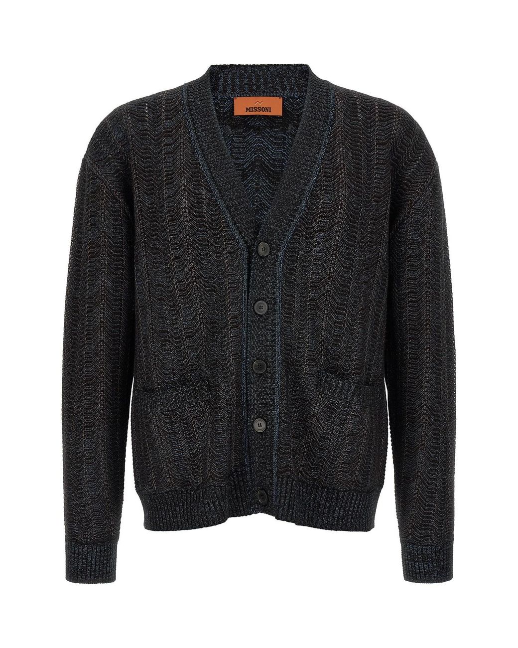 Missoni Black Greek Pattern Cardigan for men