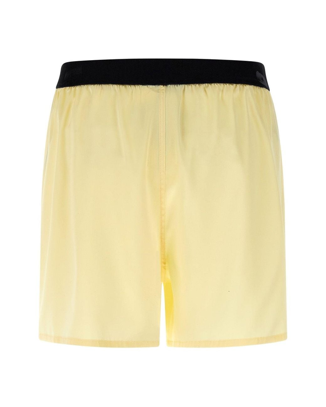 Tom Ford Yellow Silk Shorts With Logo Waistband