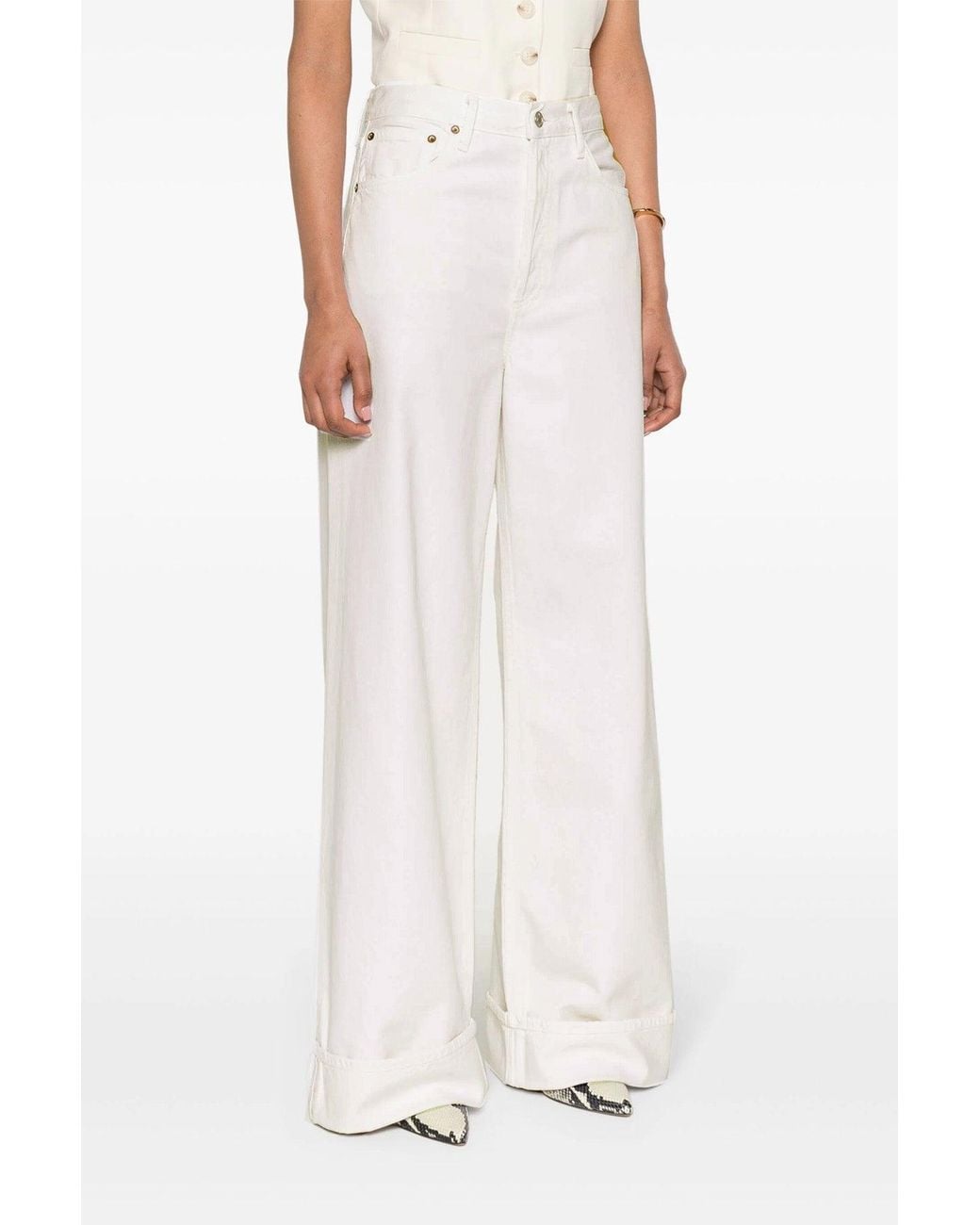 Agolde White 'Dame' Jeans