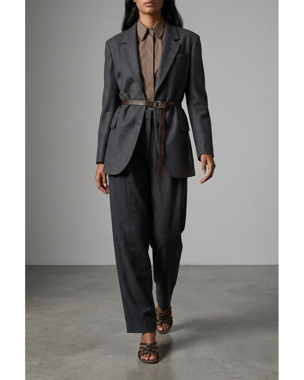 Brunello Cucinelli Black Single-Breasted Blazer