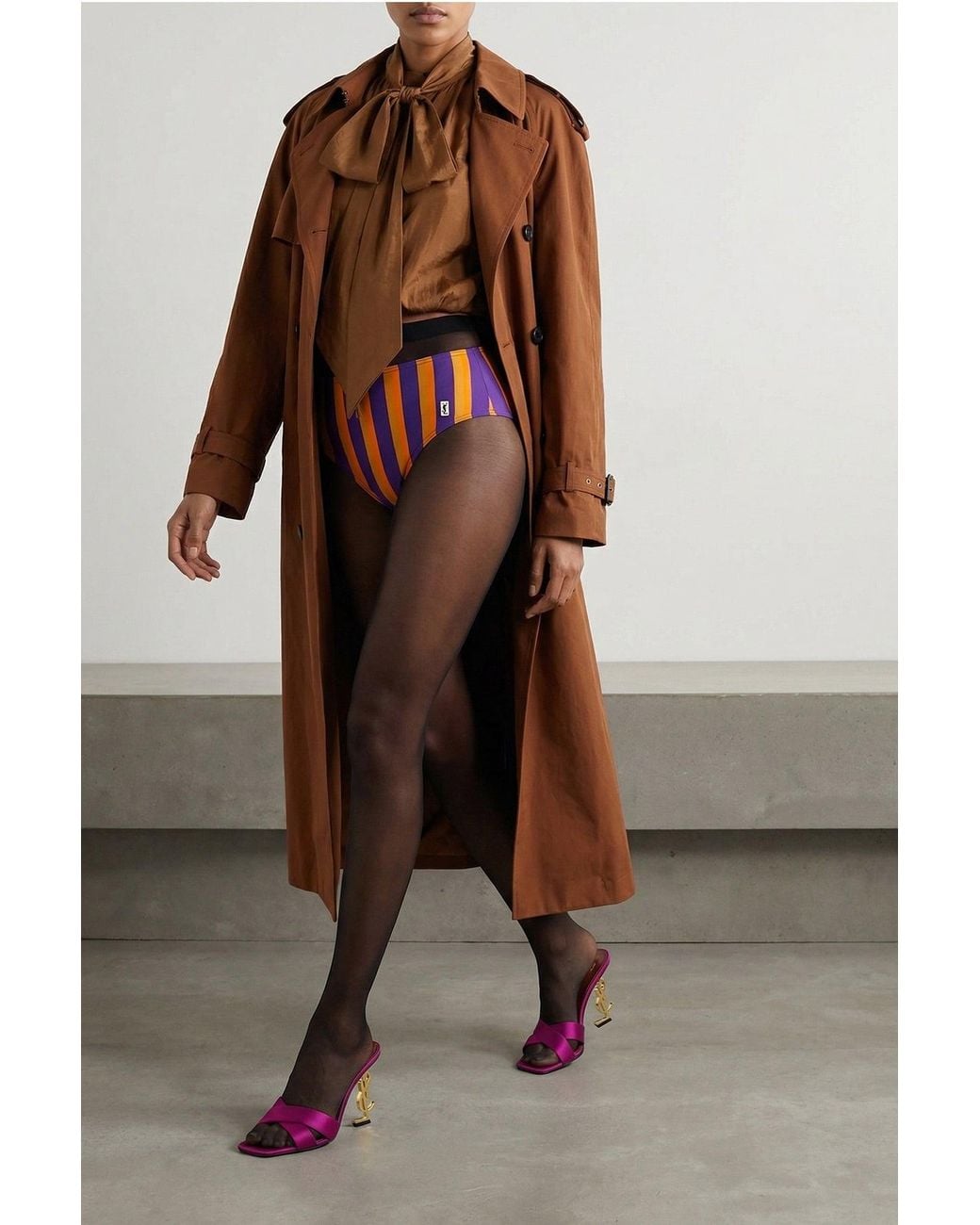 Saint Laurent Purple Mule Opyum Cassandre-Absatz