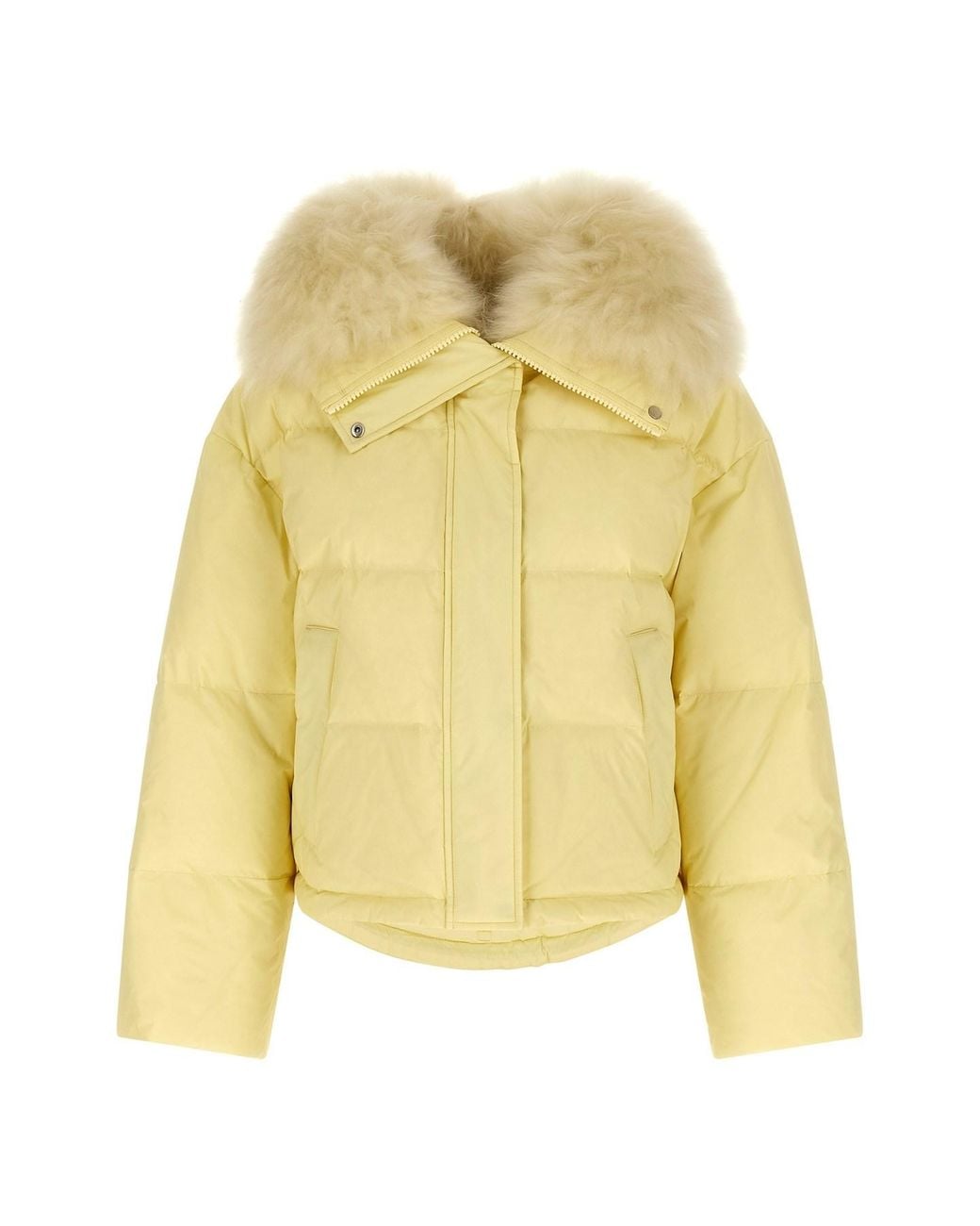 Army by Yves Salomon Yellow Fur Insert Down Jacket