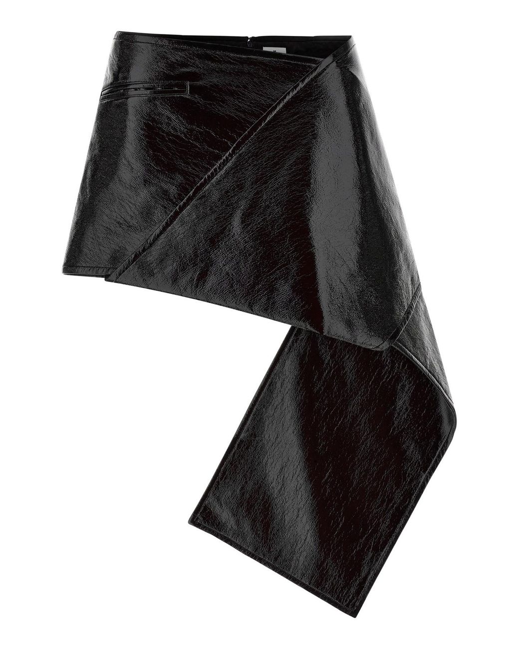 Courreges Black 'fold Vinyl Mini' Skirt