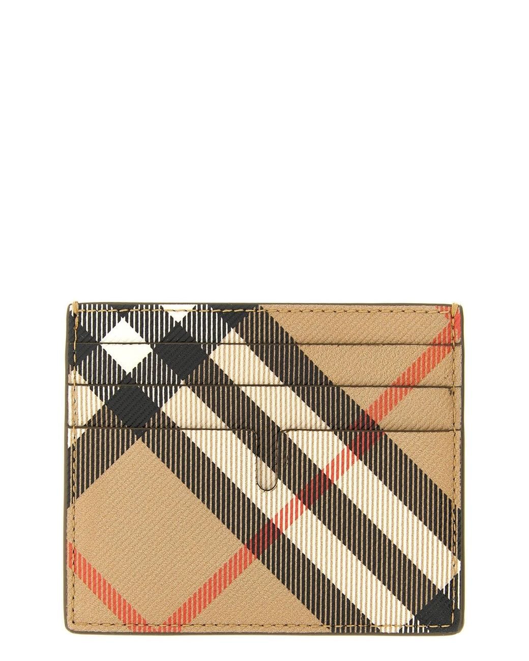 Burberry Brown Cardholder With Vintage Check Pattern for men