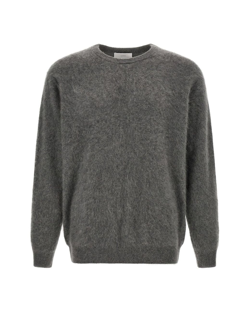 Ssstein Gray Shaggy Cashmere Sweater for men