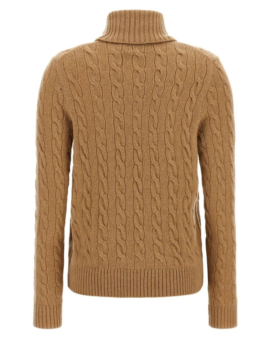 Polo Ralph Lauren Brown Cable-Knit Turtleneck