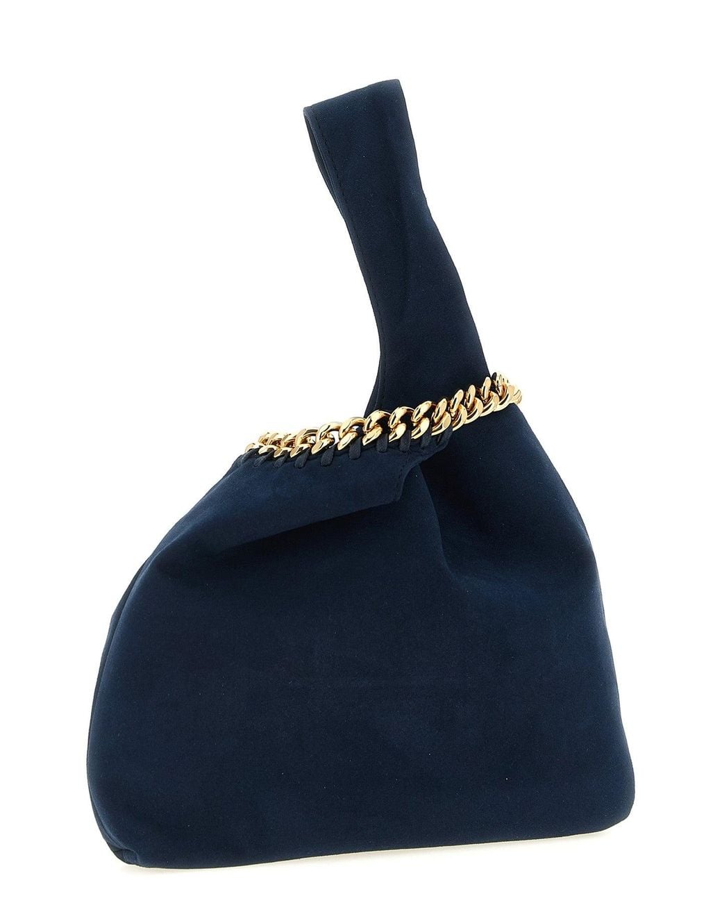 Stella McCartney Blue Falabella Wristlet Bag With Diamond-Cut Chain