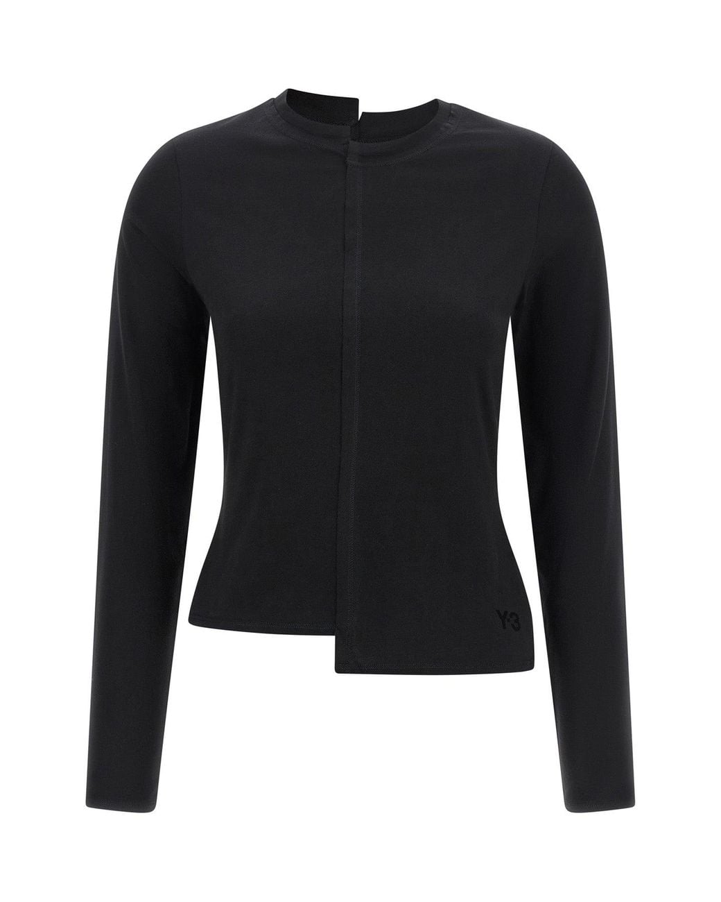Y-3 Black T-Shirt With Asymmetrical Hem