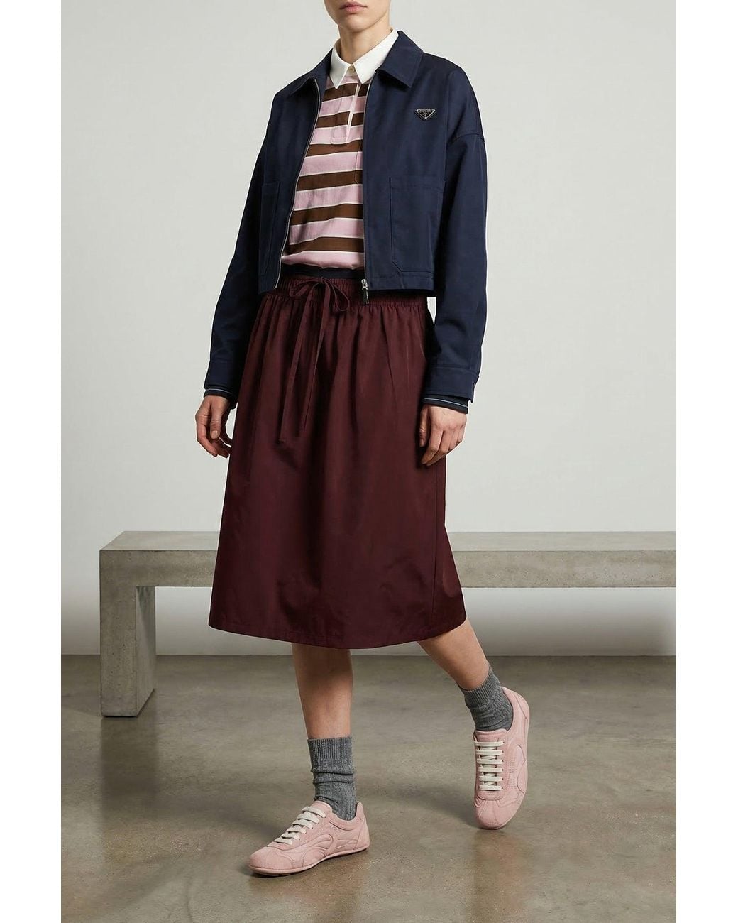 Sneaker Con Inserti di Prada in Pink