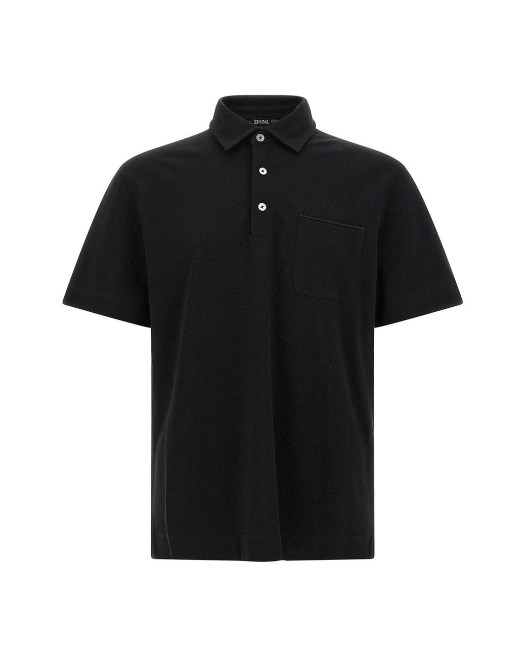 Zegna Black Cotton Polo Shirt for men