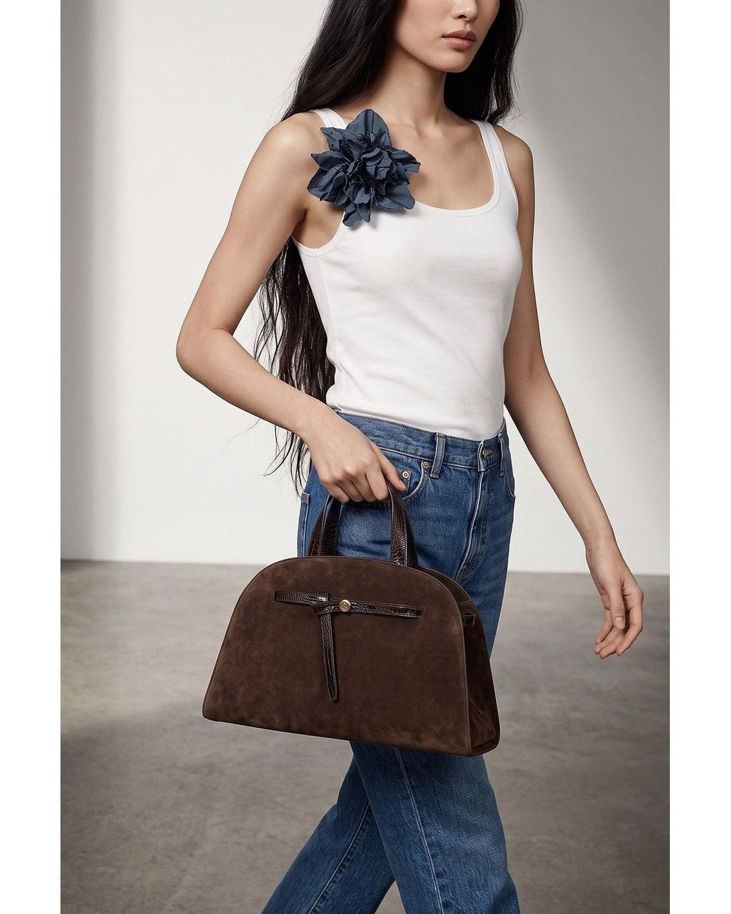 Tory Burch Brown Romy Top-Handle Bag