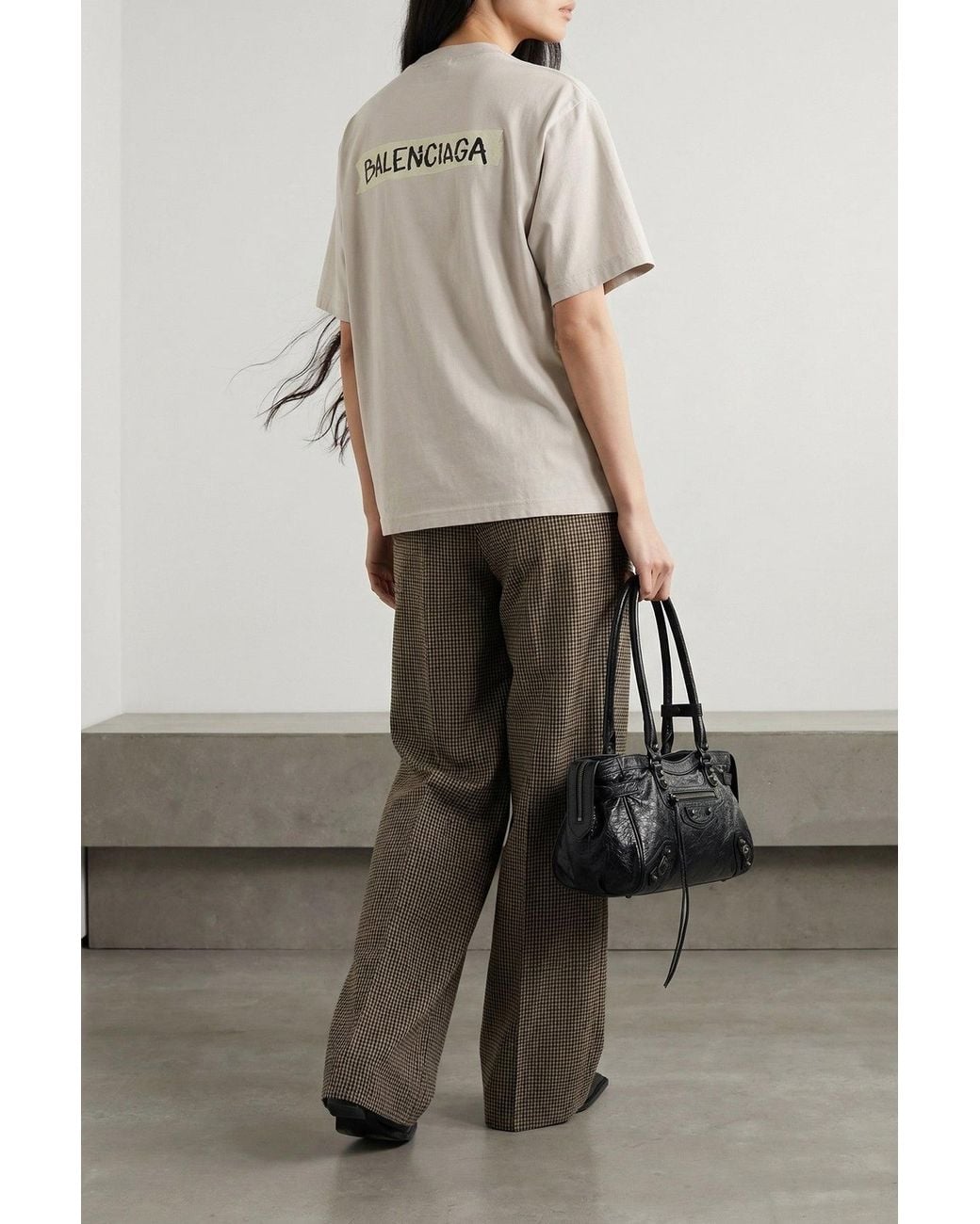Balenciaga White T-Shirt With Tape Type Logo