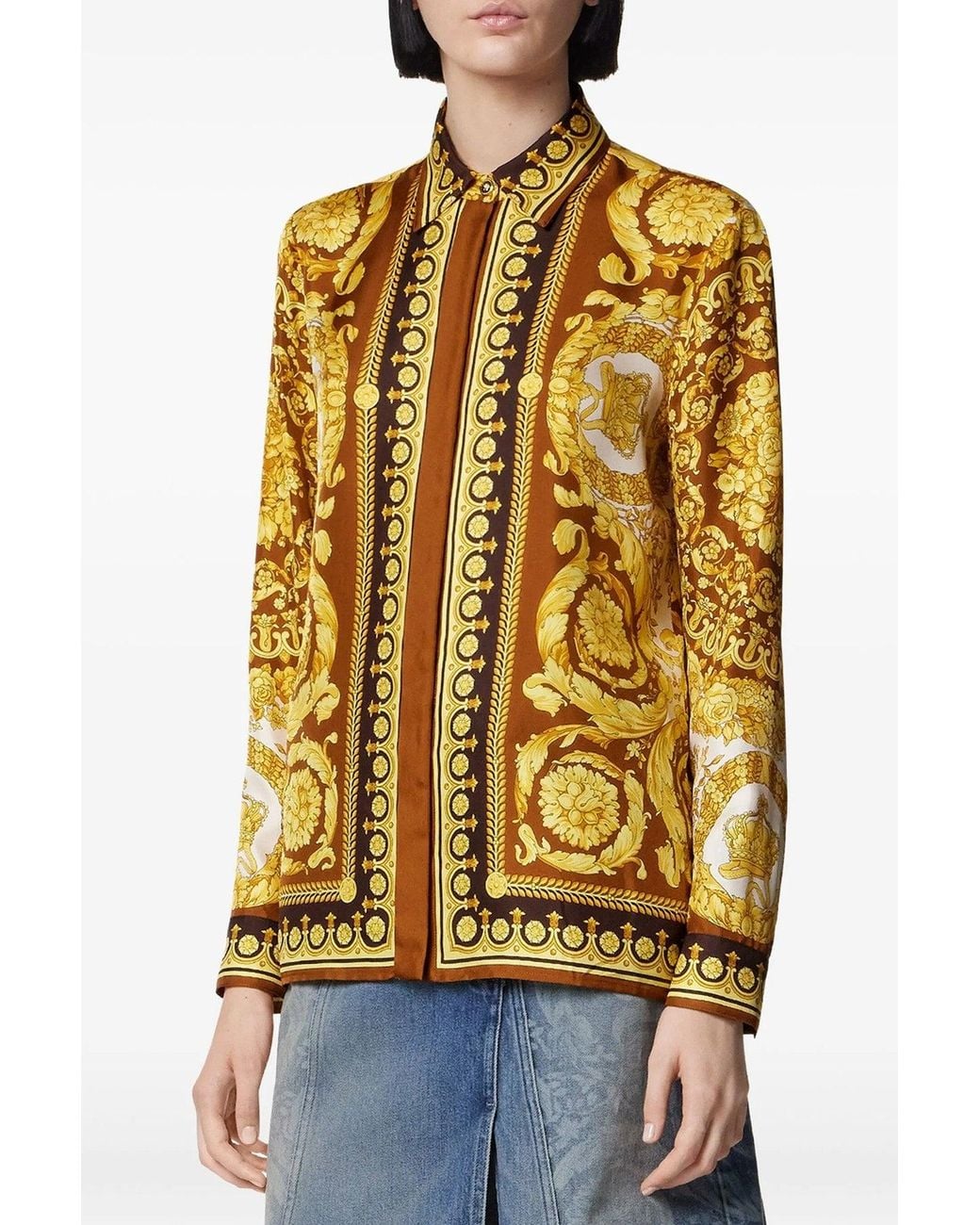 Versace Yellow 'Barocco 92 Foulard' Shirt