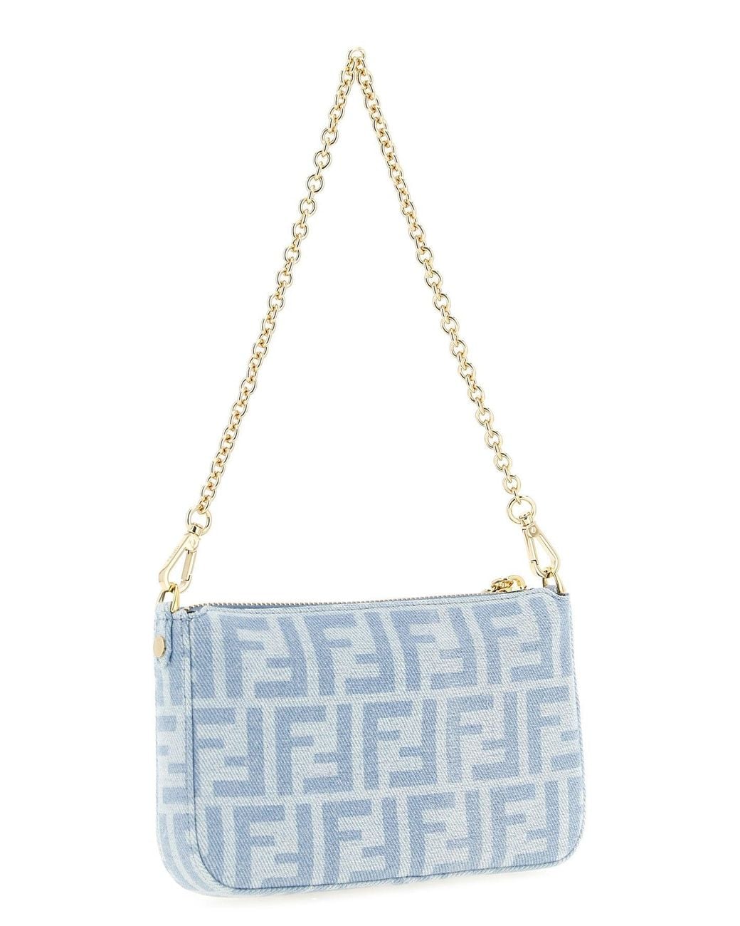 Fendi Blue 'Baguette' Pouch