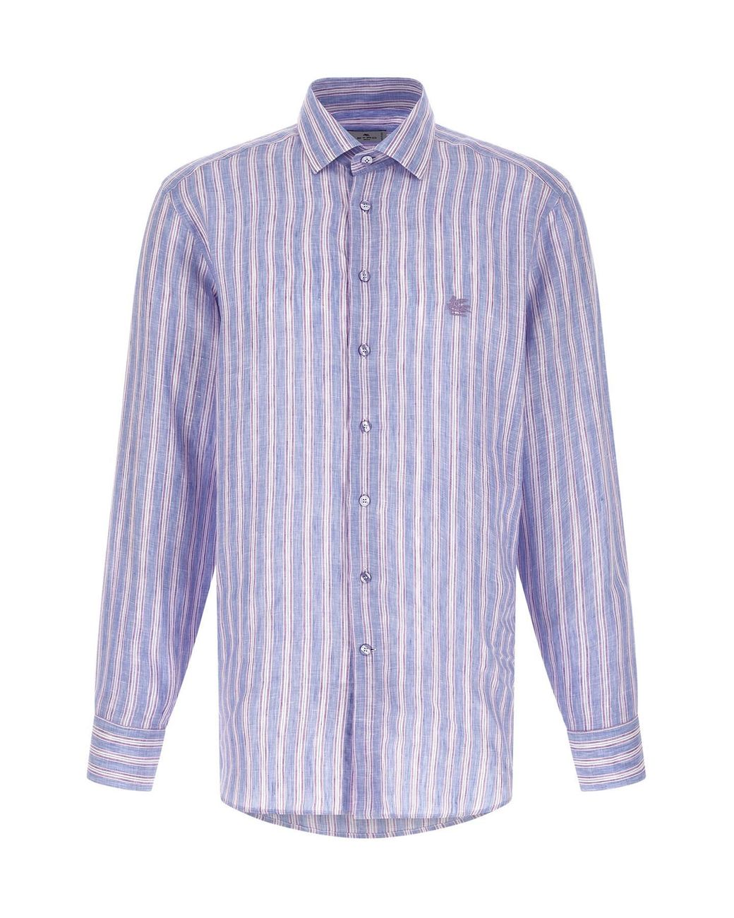 Etro Purple Striped Linen Shirt for men