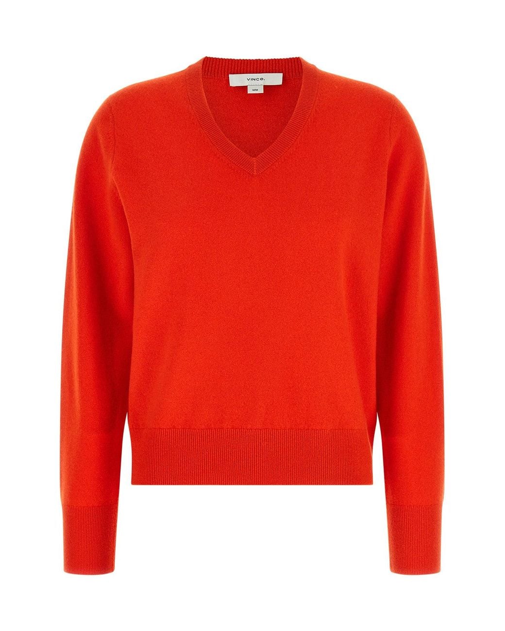 Vince Red Crimson Cashmere V-Neck Sweater