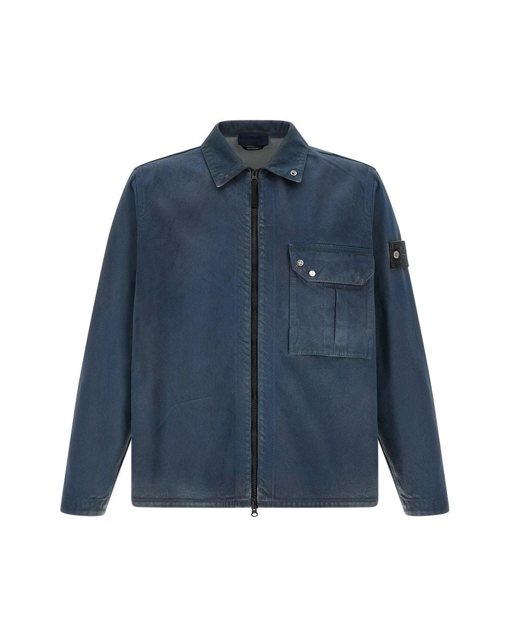 Stone Island Blue Denim Research Capsule Overshirt for men