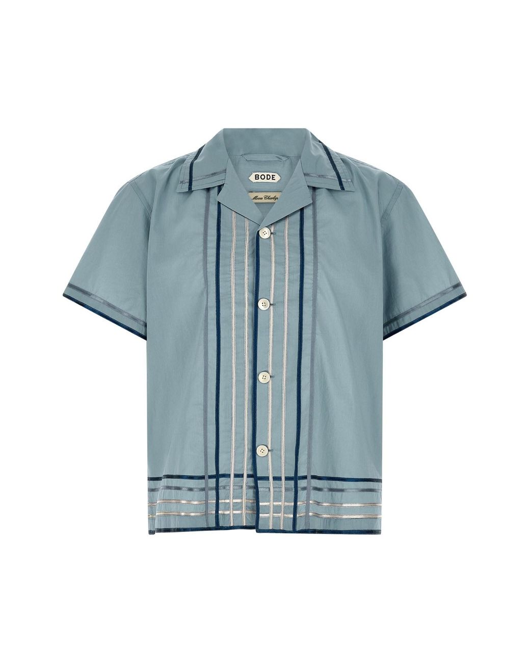Bode Blue 'ribbon Plaid' Shirt for men