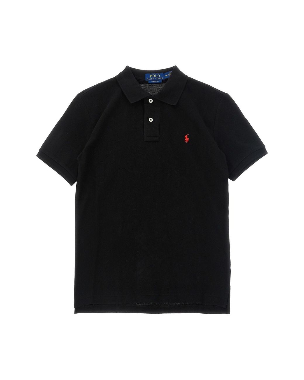 Polo Ralph Lauren Black Logo Embroidery Polo Shirt for men