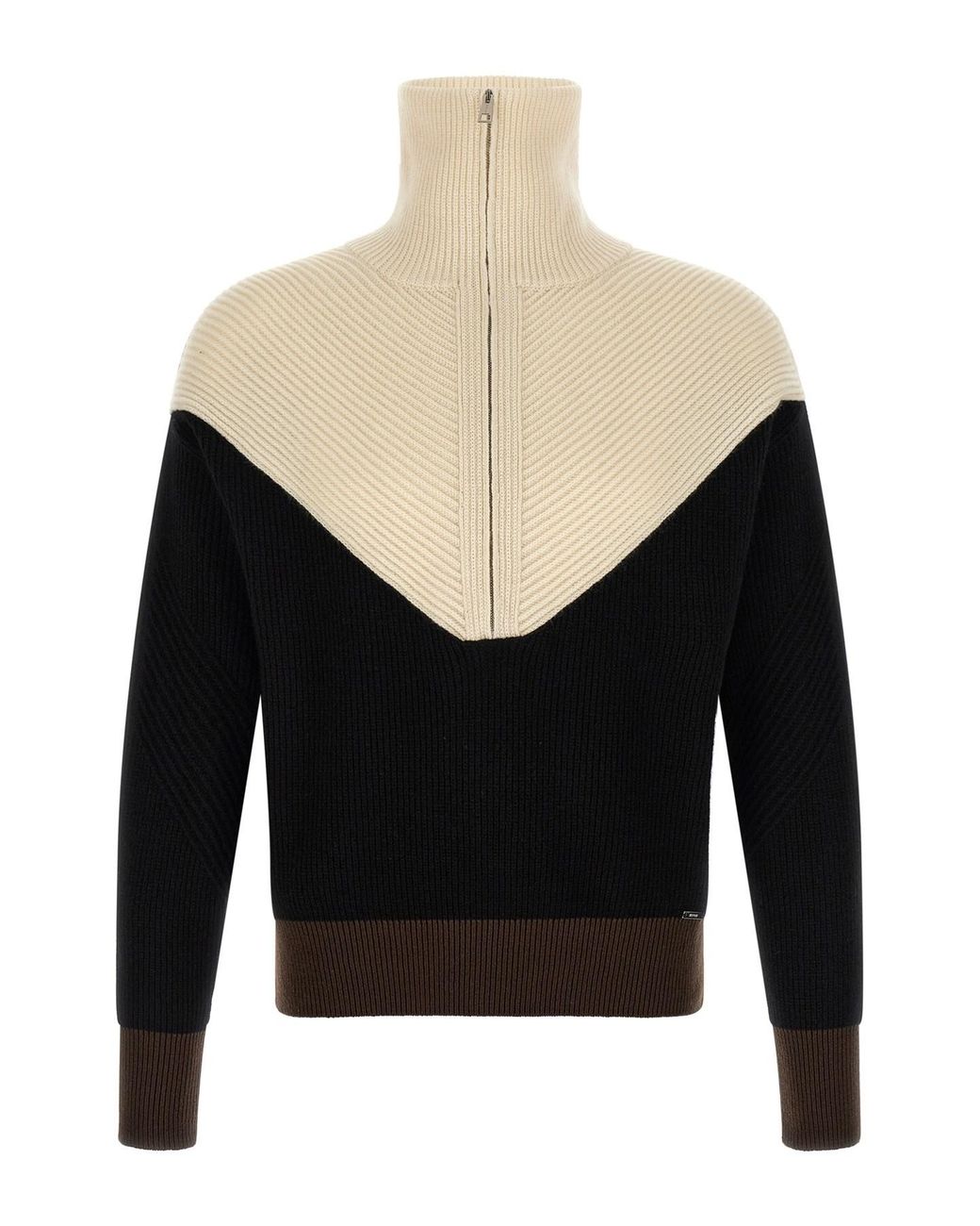 Kiton Black Color-block Sweater