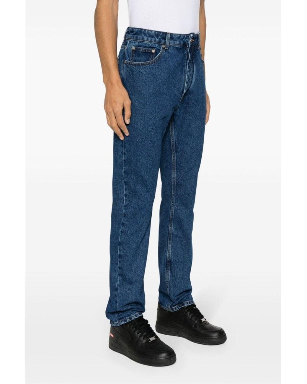 Palm Angels Blue Jeans 'Lw Monogram Straight' for men