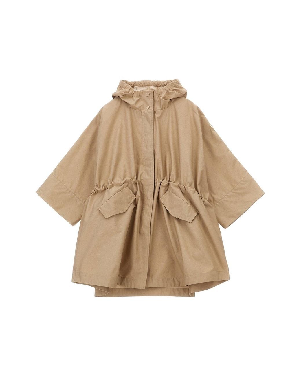Moncler Natural Cape Jacket With Gathered Waist