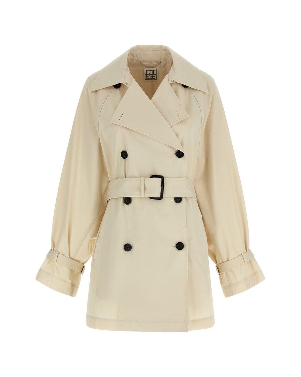 Totême Natural Cotton Trench Coat With Cape Detail