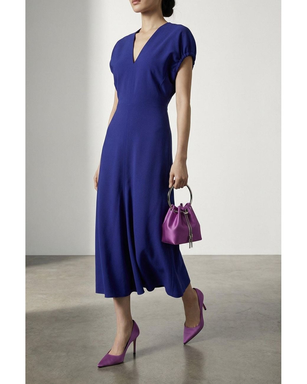 Jimmy Choo Purple Structured Fabric Pumps
