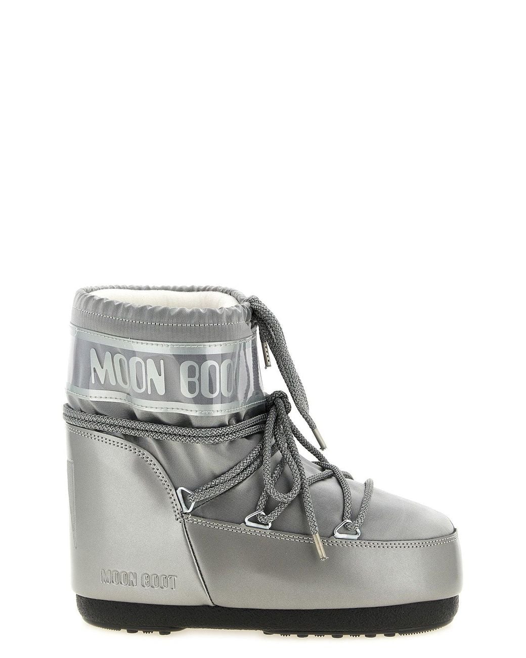 Moon Boot Gray 'Icon Low Glance' Ankle Boots