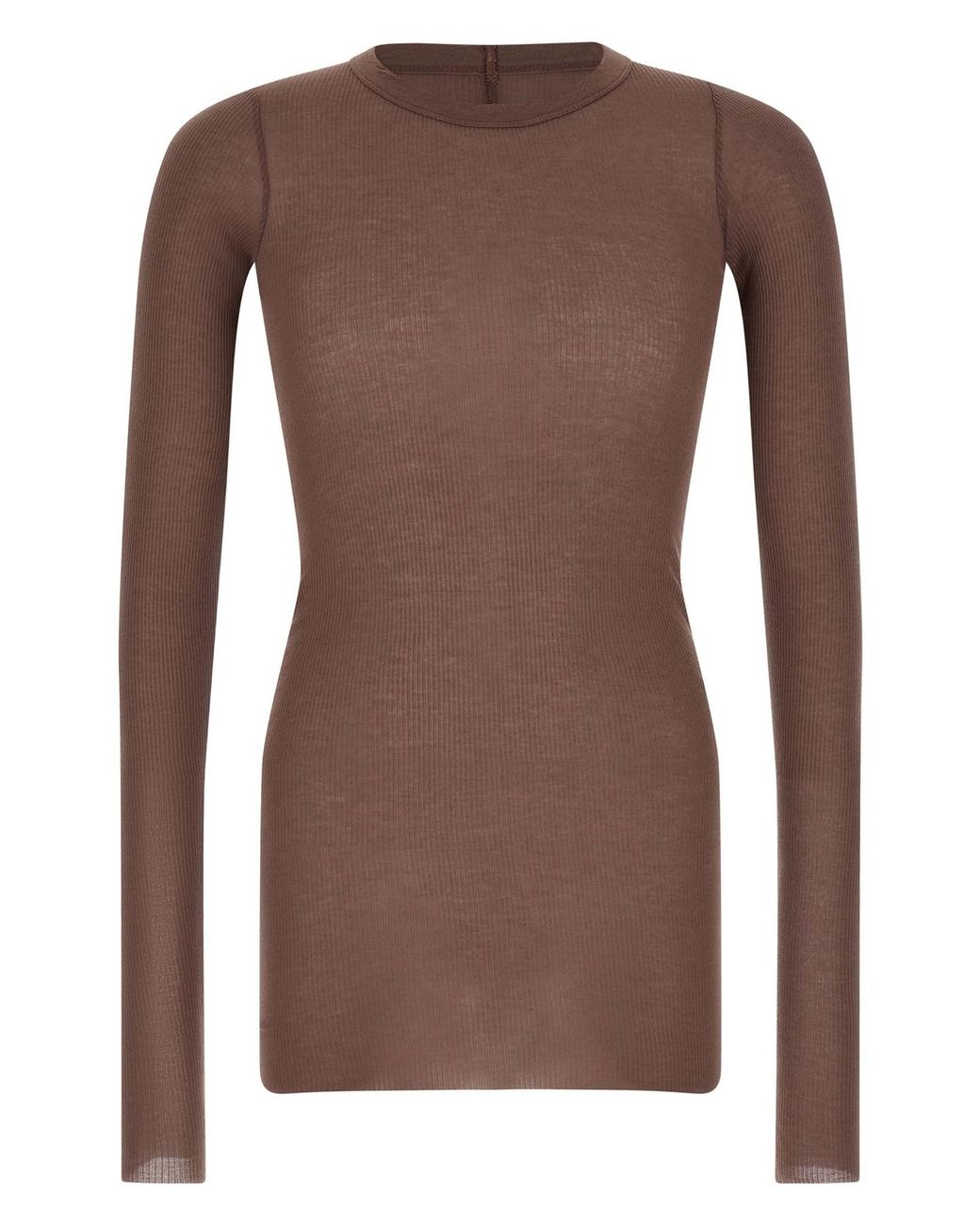 Rick Owens Brown 'rib Ls T' T-shirt for men