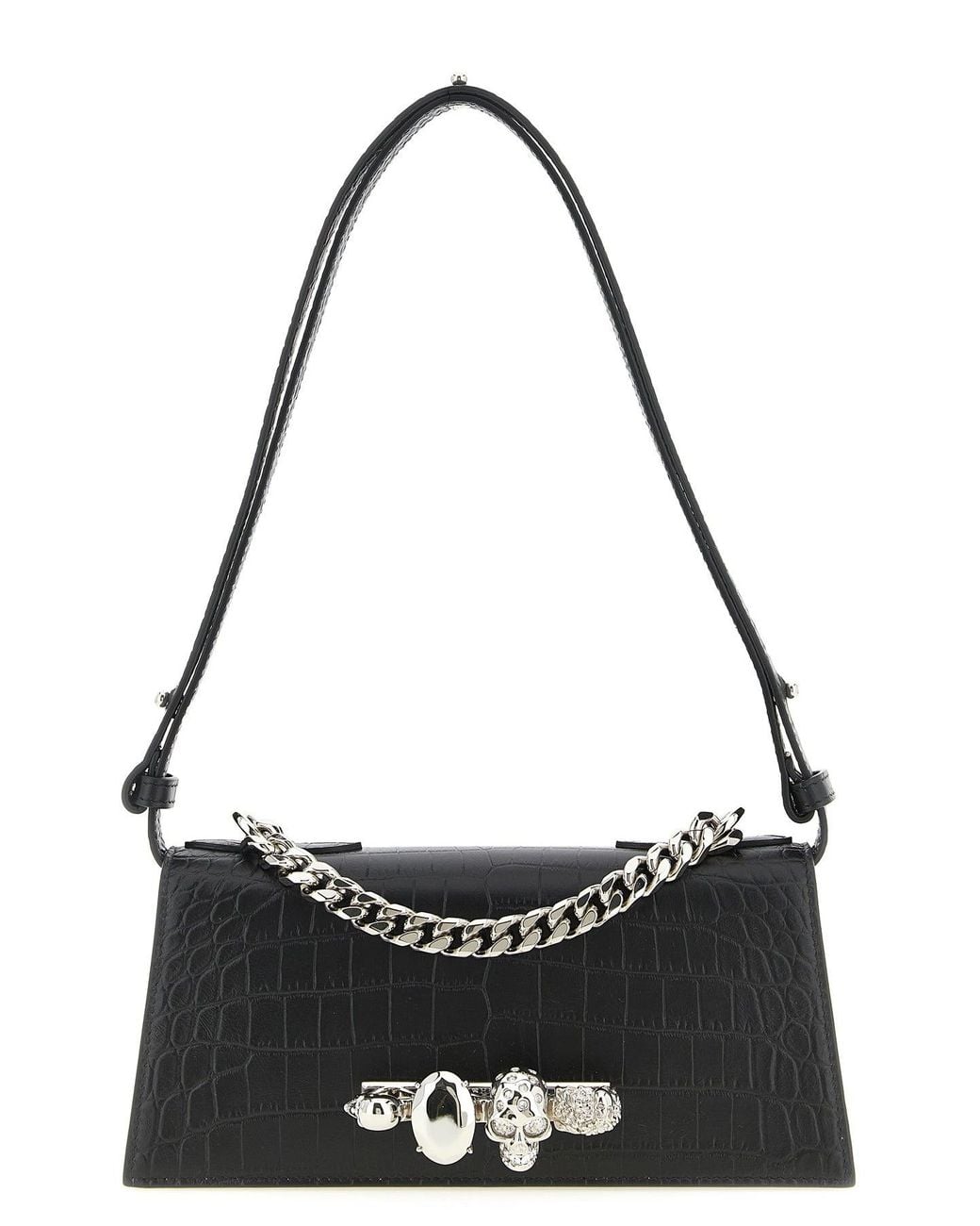 McQueen Black Jewelled Mini Shoulder Bag