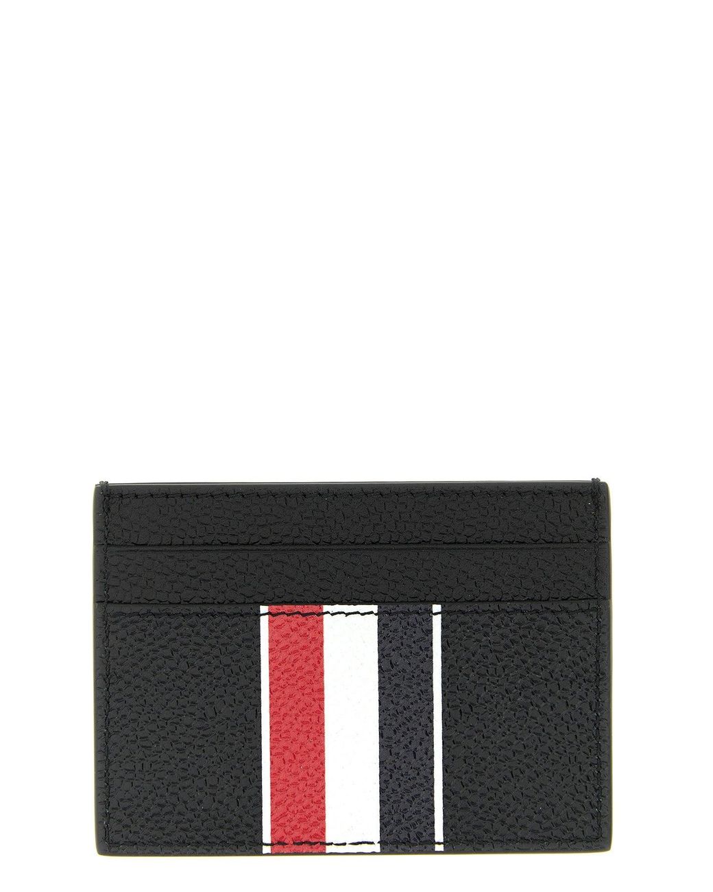 Thom Browne Kartenhalter Aus Genarbtem Leder in Black für Herren