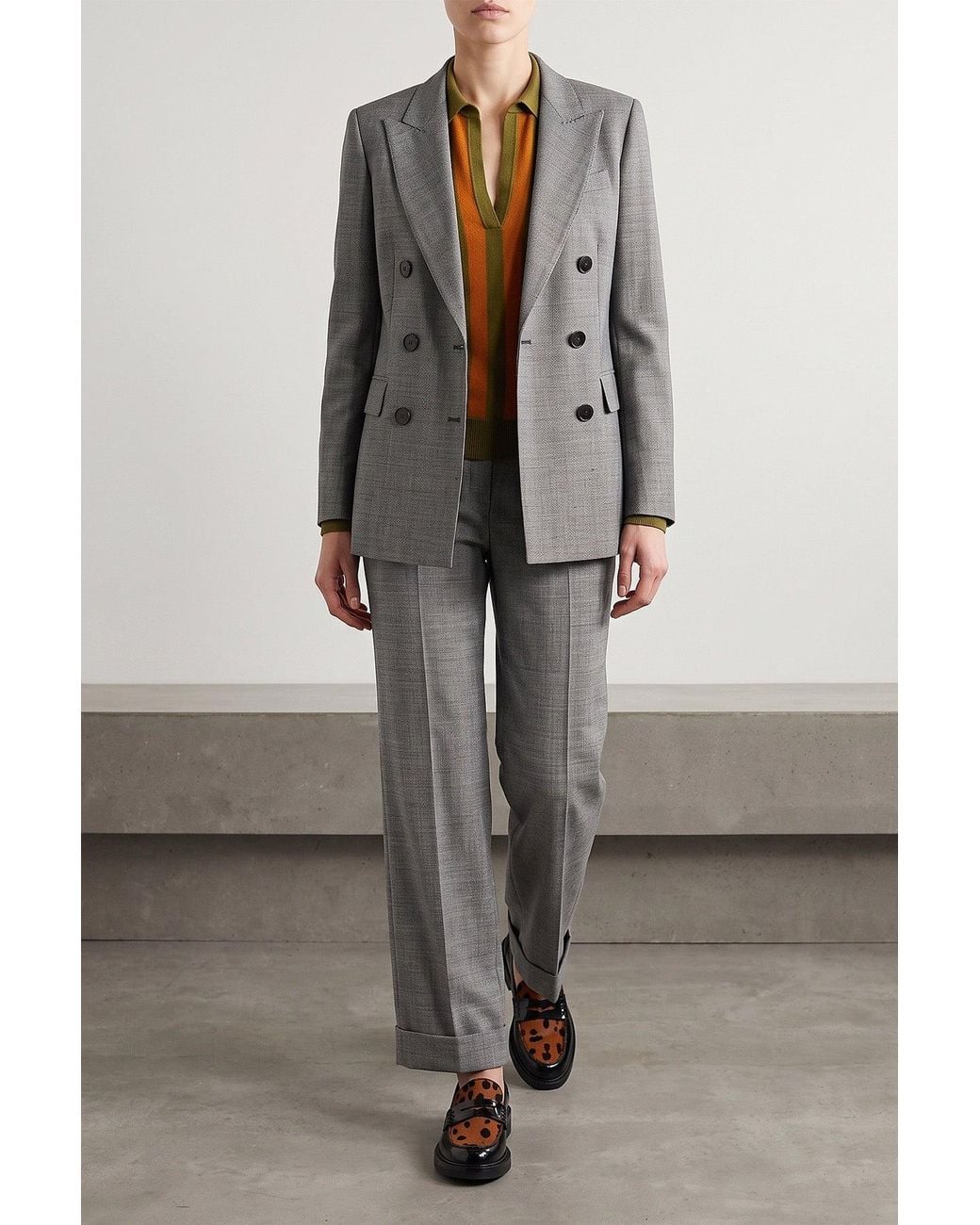 Alberto Biani Black Double-Breasted Birdseye Blazer With Pick Stitching
