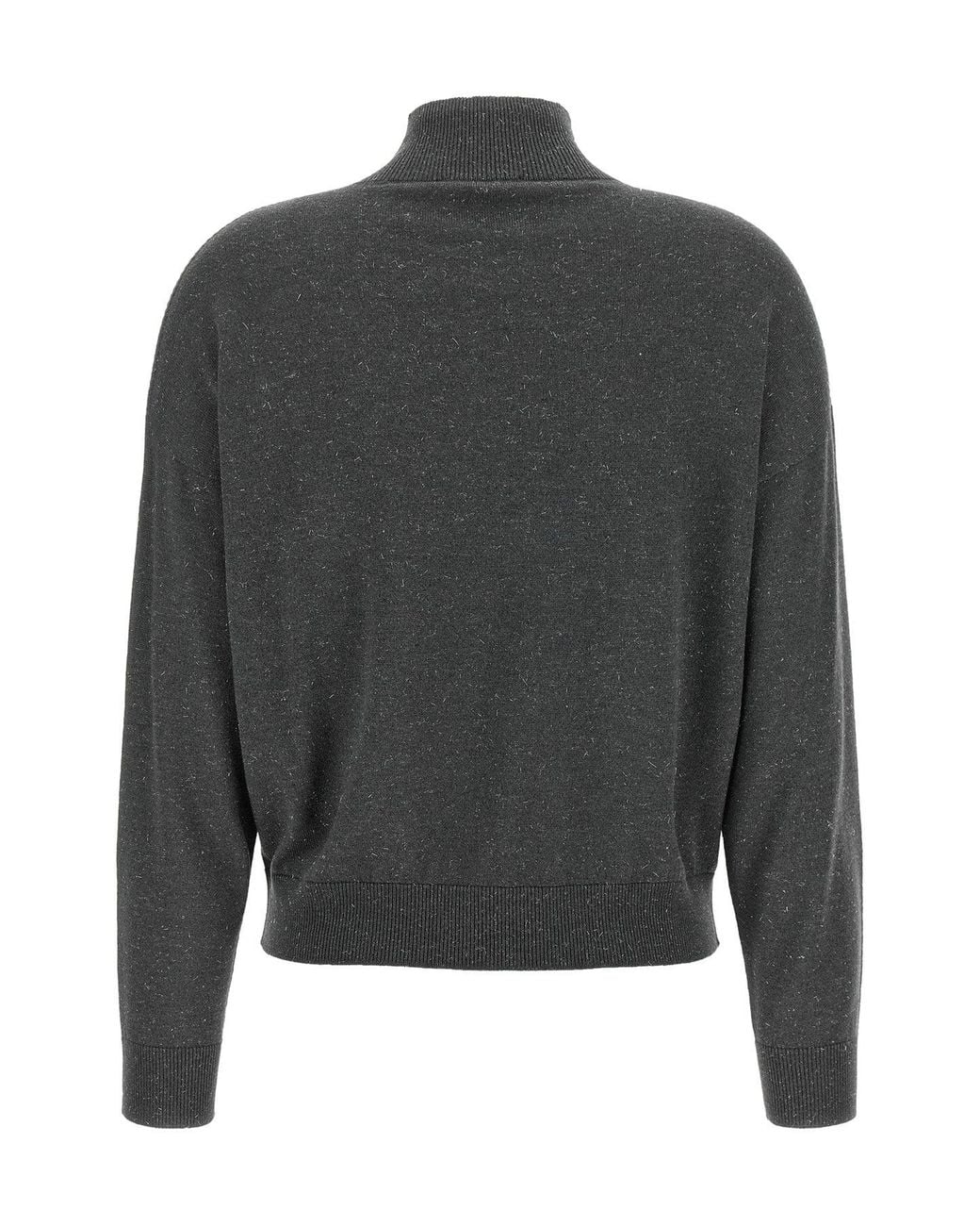 Peserico Gray Lurex-Infused Turtleneck