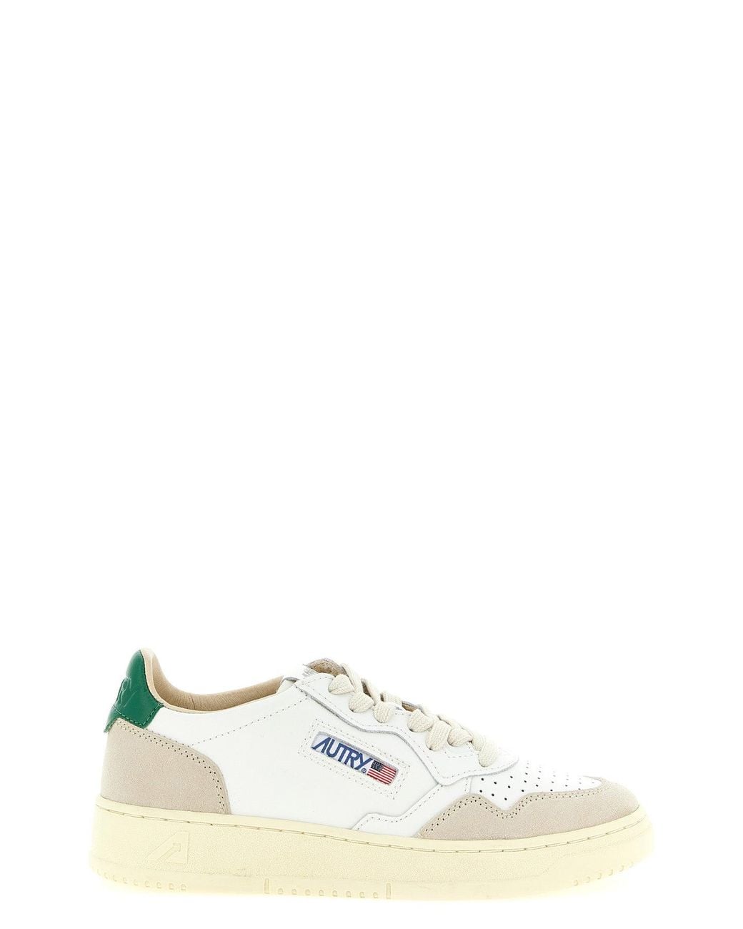 Autry White Medalist Low Sneakers With Suede Overlays